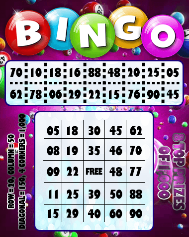 Play Bingo!  Win Up To 1,000 Points Per Card!
